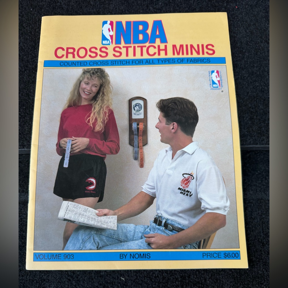NBA Cross Stitch Minis - Black, Red, and Blue Kit